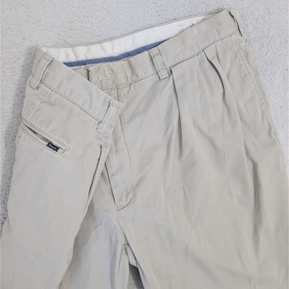 Polo Ralph‎ Lauren Men's 40x32 Classic Fit Beige Chino Pants Double Pleated
